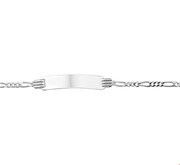 House Collection Engraving Bracelet Silver Figaro 4.8 mm 13 - 15 cm