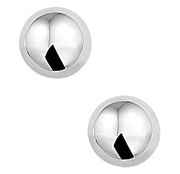 TFT Ear Studs Ball Silver Shiny 8 mm x 8 mm