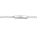 House Collection Engraving Bracelet Silver Figaro Plate 6 mm 18 cm