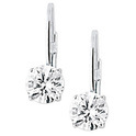 TFT Drop Earrings French Hook Zirconia Silver Rhodium Plated Shiny