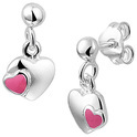 TFT Earrings Heart Silver Shiny 6 mm x 7 mm