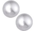 TFT Ear Studs Pearl Silver Rhodium Plated Shiny