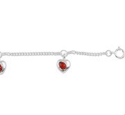 Home Collection Bracelet Silver Heart And Ladybug 13 - 15 cm