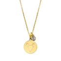CO88 Collection Zodiac 8CN 26073 Steel Necklace with Pendant - Constellation Capricorn - Length 42 + 5 cm - Gold colored