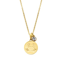 CO88 Collection Zodiac 8CN 26079 Steel Necklace with Pendant - Zodiac sign Cancer - Length 42 + 5 cm - Gold colored