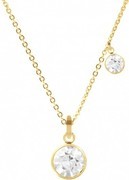 CO88 Collection Sparkle 8CN 26098 Steel Necklace with Pendant - Swarovski Crystal 4 and 8 mm - Length 40 + 5 cm - Gold colored