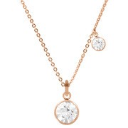 CO88 Collection Sparkle 8CN 26099 Steel Necklace with Pendant - Swarovski Crystal 4 and 8 mm - Length 40 + 5 cm - Rose colored