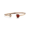 CO88 Collection Birthstone 8CB 90249 Steel Flex Bangle - Birthstone January with Swarovski Elements 8 mm - Size 58 x 50 mm - Rose colored / Dark Red