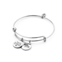 CO88 Collection Inspirational 8CB 90263 Steel Bracelet with Pendants - You Will Forever Be My Always and Open Hearts - One-size - Silver colored