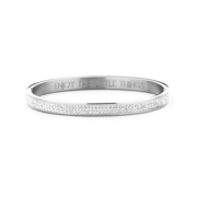 CO88 Collection Sparkle 8CB 90306 Steel Bangle with Crystals - One-size (58x49x6 mm) - Silver / White