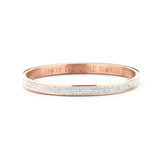 CO88 Collection Sparkle 8CB 90308 Steel Bangle with Crystals - One-size (58x49x6 mm) - Rose colored / White