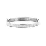 CO88 Collection Sparkle 8CB 90309 Steel Bangle with Crystals - One-size (58x49x8 mm) - Silver / White