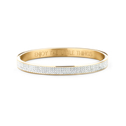 CO88 Collection Sparkle 8CB 90310 Steel Bangle with Crystals - One-size (58x49x8 mm) - Gold / White