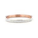 CO88 Collection Sparkle 8CB 90311 Steel Bangle with Crystals - One-size (58x49x8 mm) - Rose colored / White