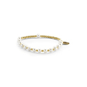 CO88 Collection Elemental 8CB 90313 Stretch Bracelet with Pearls and Steel Beads - One Size - Gold