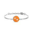 CO88 Collection Zodiac 8CB 90324 Steel Bracelet with Pendant - Constellation Gemini 15 mm - One-size - Silver / Orange