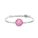 CO88 Collection Zodiac 8CB 90326 Steel Bracelet with Pendant - Constellation Leo 15 mm - One-size - Silver / Dark Pink
