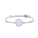 CO88 Collection Zodiac 8CB 90328 Steel Bracelet with Pendant - Constellation Libra 15 mm - One-size - Silver / Pastel Purple
