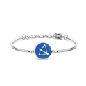 CO88 Collection Zodiac 8CB 90330 Steel Bracelet with Pendant - Constellation Sagittarius 15 mm - One-size - Silver / Dark Blue