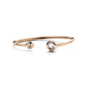 CO88 Collection Sparkle 8CB 90333 Steel Flex Bangle - Swarovski Stones 4 and 8 mm - Size 58x49 mm - Rose colored