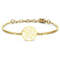 CO88 Collection Inspirational 8CB 90393 Steel Bracelet with Pendant - Stars 17 mm - One-size - Gold colored