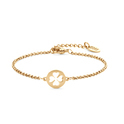 CO88 Collection Inspirational 8CB 90399 Steel Bracelet with Pendant - Clover 10 mm - Length 16.5 + 3 cm - Gold colored