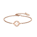 CO88 Collection Inspirational 8CB 90400 Steel Bracelet with Pendant - Clover 10 mm - Length 16.5 + 3 cm - Rose colored