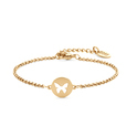 CO88 Collection Inspirational 8CB 90411 Steel Bracelet with Pendant - Butterfly 10 mm - Length 16.5 + 3 cm - Gold colored