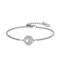 CO88 Collection Inspirational 8CB 90413 Steel Bracelet with Pendant - X Heart 10 mm - Length 16.5 + 3 cm - Silver colored
