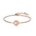 CO88 Collection Inspirational 8CB 90415 Steel Bracelet with Pendant - X Heart 10 mm - Length 16.5 + 3 cm - Rose colored