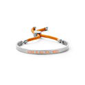 Key Moments 8KM BC0029 Steel Open Bangle with Text and Rope love is all you need Size 58x45 mm Silver / Orange