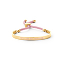 Key Moments 8KM BC0030 Steel Open Bangle with Text and Rope you are my sunshine Size 58x45 mm Gold colored / Light pink