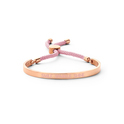 Key Moments 8KM BC0036 Steel Open Bangle with Text and Rope smile sparkle shine Size 58x45 mm Rose colored / Light pink