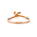 Key Moments 8KM BC0040 Steel Open Bangle with Text and Rope carpe diem Size 58x45 mm Rose colored / Orange