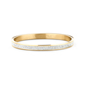 Key Moments 8KM BC0042 Steel Bangle with Crystal - Size 58x50 mm - Gold / White