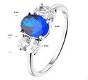 Home Collection Ring Zirconia And Synthetic Sapphire Silver Rhodium Plated
