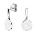TFT Earrings Round Silver Rhodium Plated Shiny