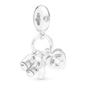 Pandora 798106CZ Hanging charm silver Shoes, Babybottle and Heart