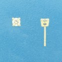 TFT Ear Studs Diamond 0.40ct (2x0.20ct) H SI Yellow Gold Shiny 4mm x 4mm