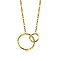 Zinzi ZIC1278G Necklace Circles silver gold colored 45 cm