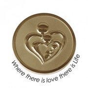 Quoins Disk Where there is Love steel gold colored Large QMOZ-02-G