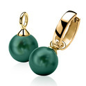Zinzi ZICH266GG Ear charms silver-pearl green-gold colored 10 mm