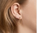 TFT Earrings Drop Yellow Gold Shiny 26 mm x 12 mm