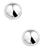 TFT Ear Studs Ball Silver Shiny 3 mm x 3 mm