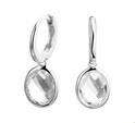 TFT Earrings White Topaz Silver Rhodium Plated Shiny