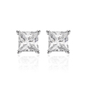 New Bling 9NB-0004 Ear studs silver with square zirconia 6 mm