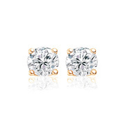New Bling 9NB-0040 Ear studs silver with zirconia gold colored 6 mm
