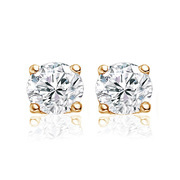 New Bling 9NB-0041 Ear studs silver with zirconia gold colored 8 mm