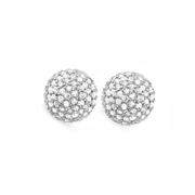 New Bling 9NB-0147 Ear studs Round silver with zirconia silver colored 12 mm