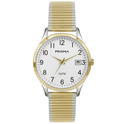 Prisma P.1176 Watch stretch strap steel silver and gold-coloured white 37 mm